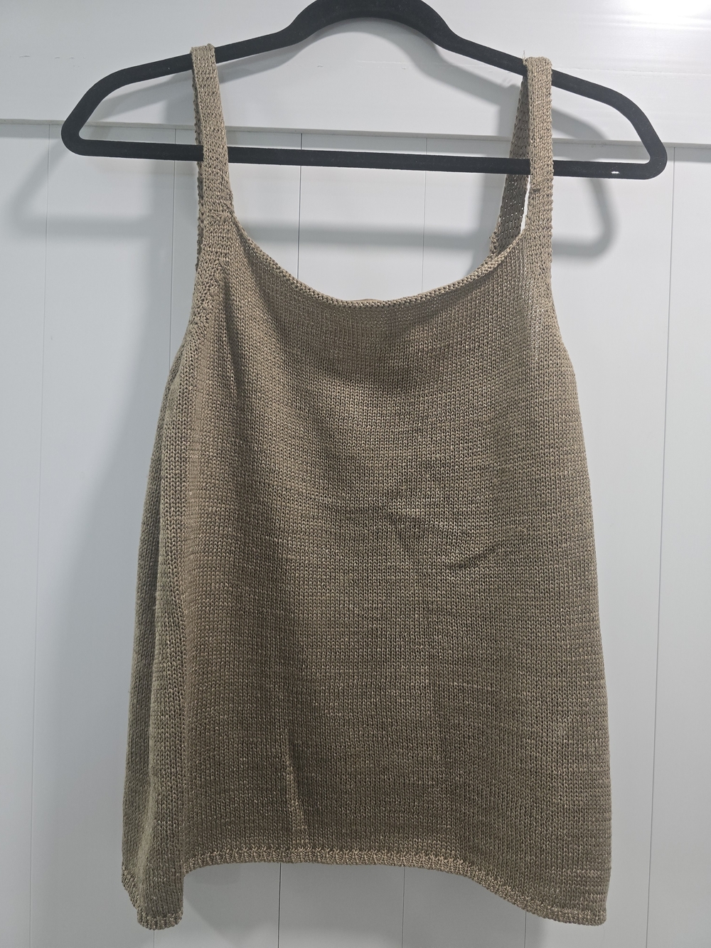 Knit Sleeveless Tank Top in Taupe
